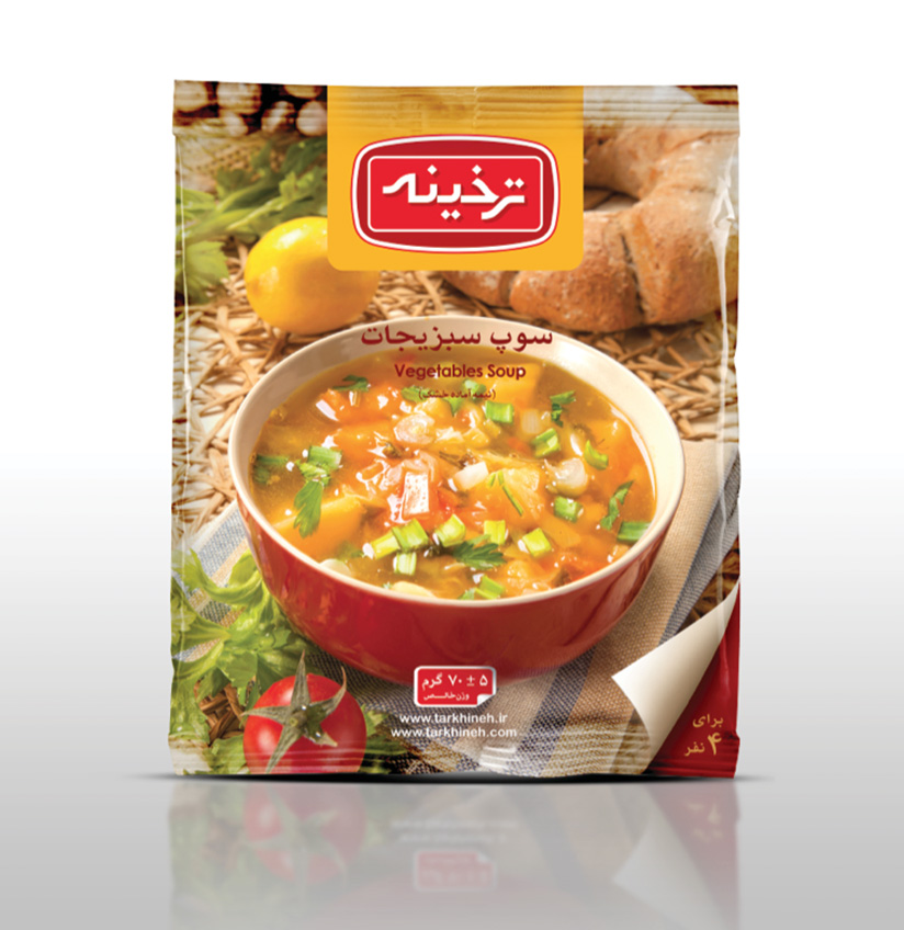 بسته بندی سوپ سبزیجات ترخینه